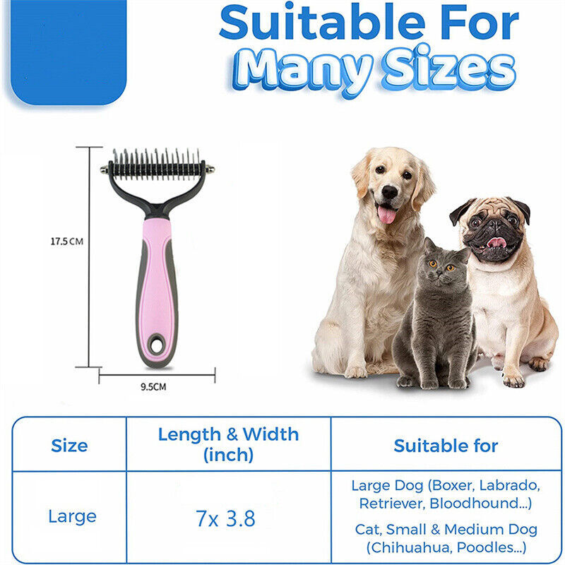 Dual-Sided Grooming Brush for Easy Shedding Control