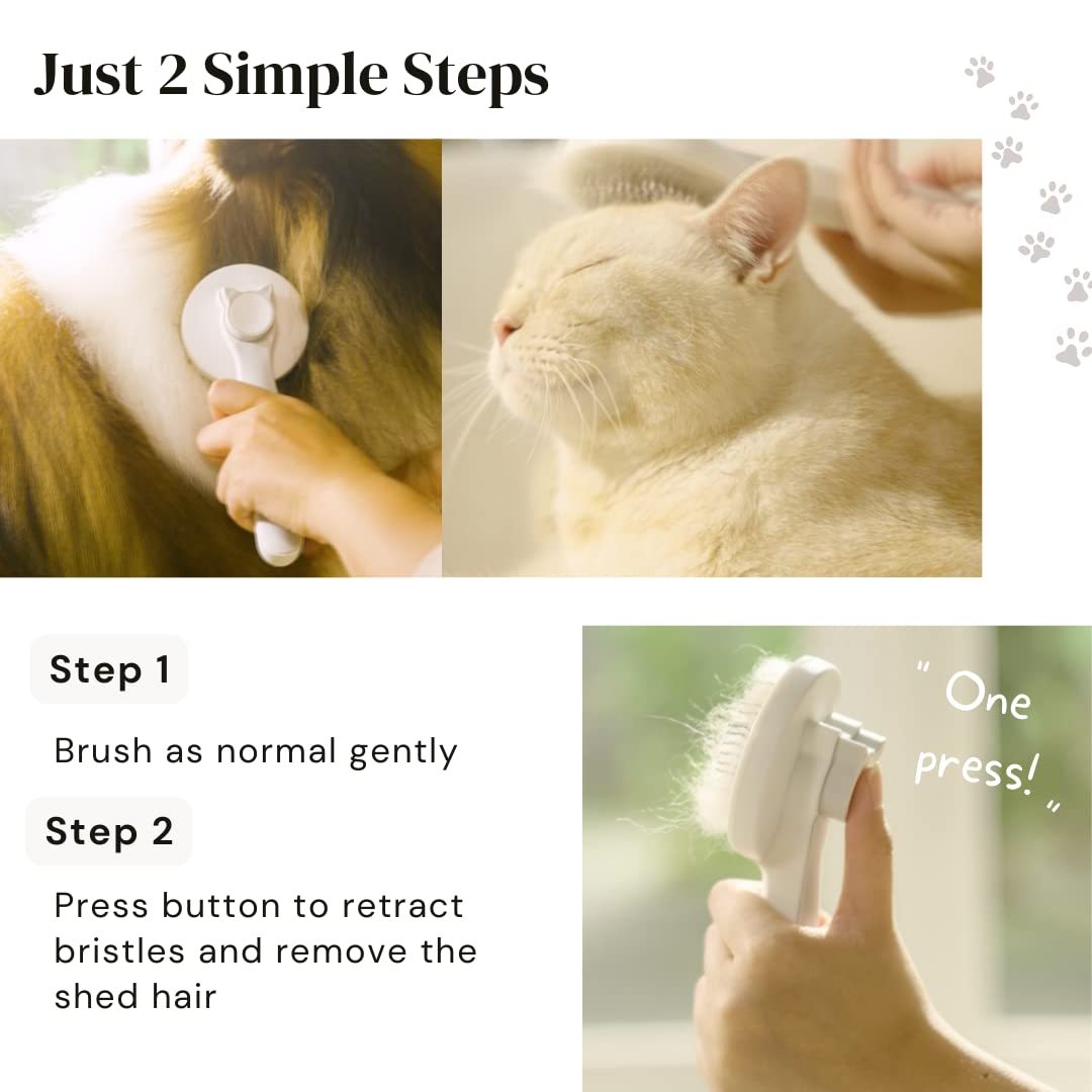 Gentle Self-Cleaning Brush for Happy, Tangle-Free Cats