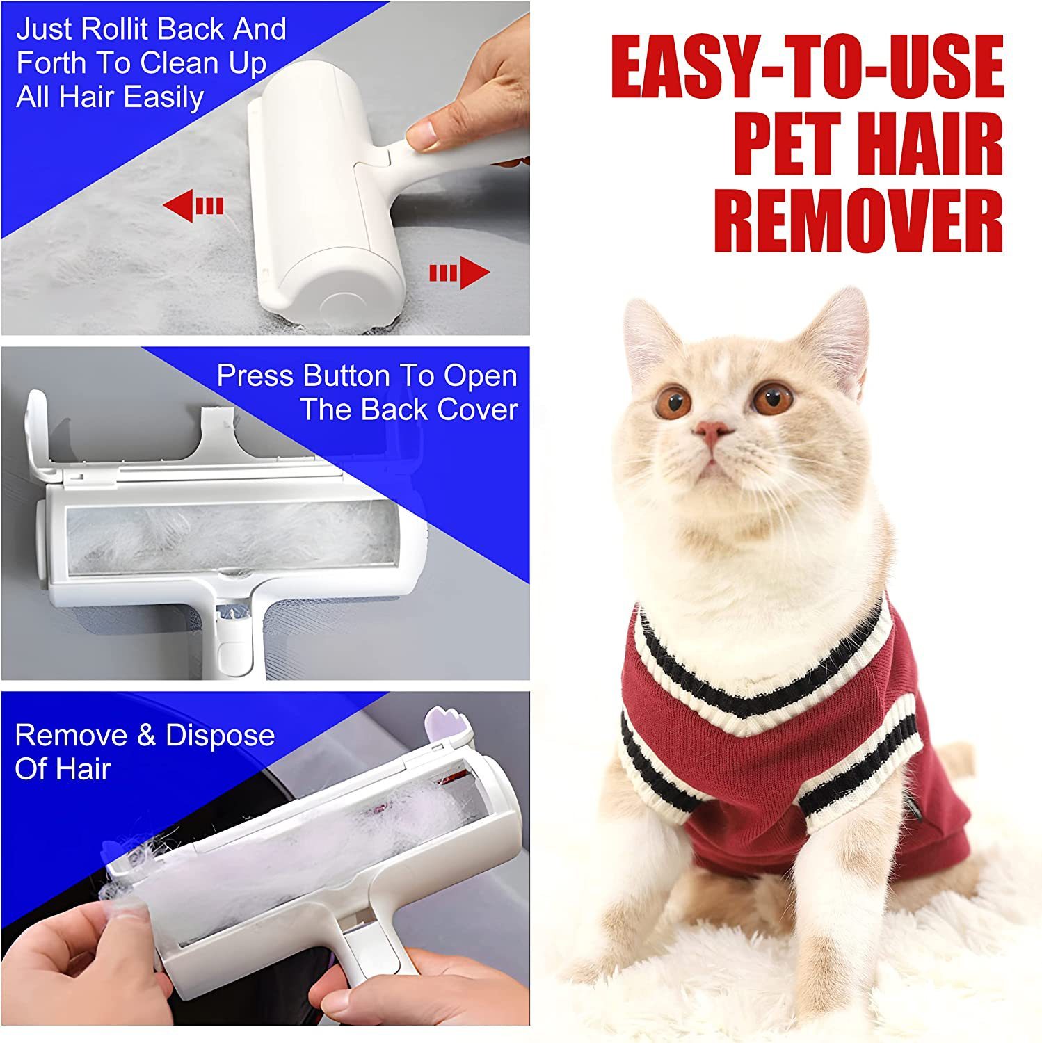Quick & Easy Pet Hair Picker for Every Surface